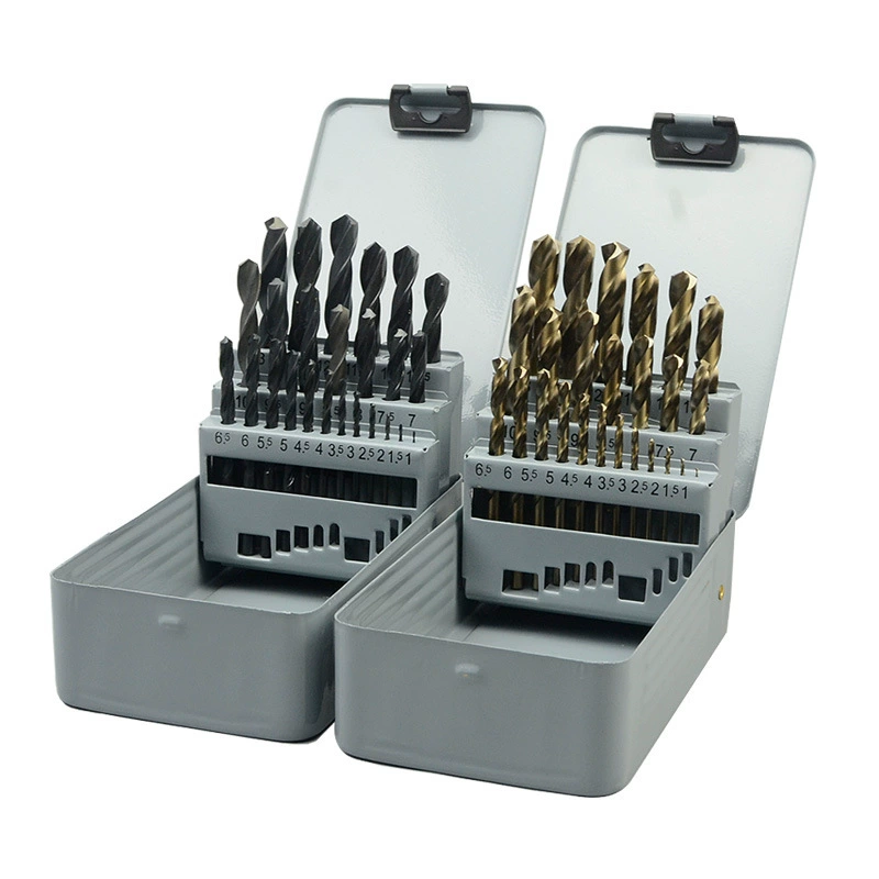 Сверло с кобальтовым подшипником M35 Сверло из нержавеющей стали обычное спиральное сверло с прямым хвостовиком 13 19 Набор из 25 предметов