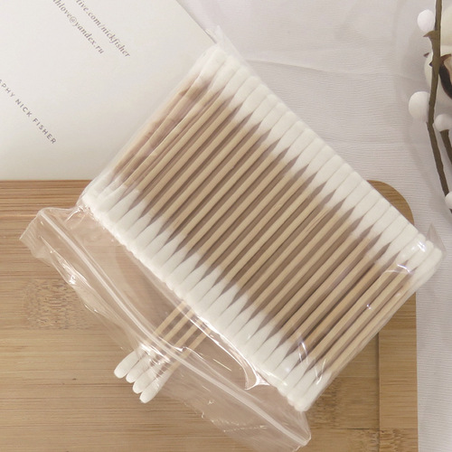 Disposable cotton swabs, double-ended cosmetic cotton swabs, cotton swabs, disposable consumables, cotton swabs in bags, 200 pieces, manufacturer wholesale