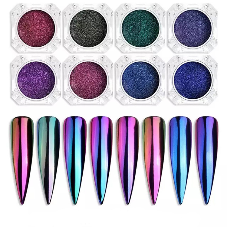 Manicure Magic Mirror Powder Optical Angle Chameleon Powder Super Bright Fine Flash Colorful Phantom Aurora Mirror 18 Colors 0.2g
