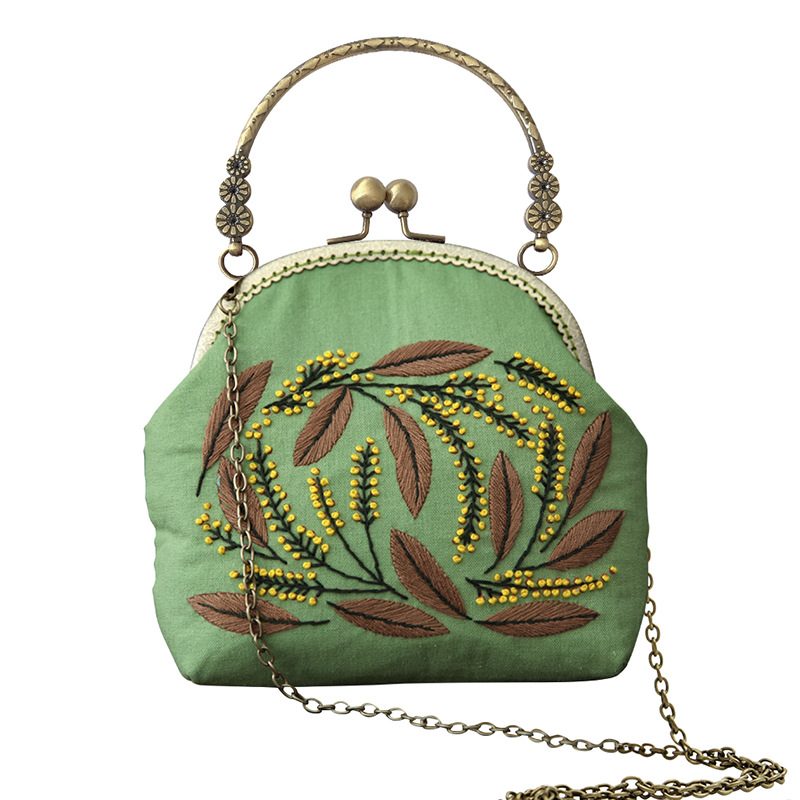 Jinhao tela de bolsillo Bolsa de Oro hecho a mano material de bricolaje bolsa de almacenamiento de flores de tela artesanía cartera