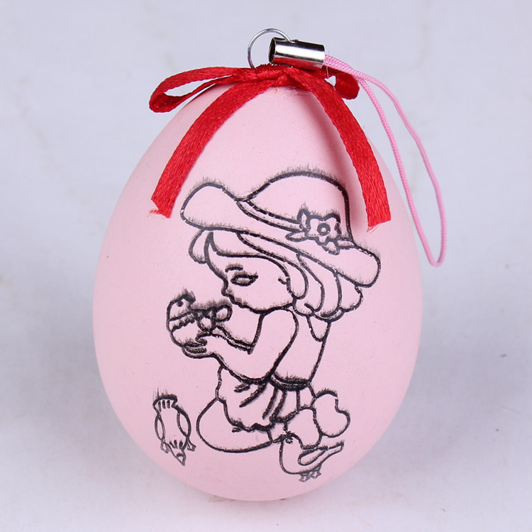 Colorido huevo bricolaje hecho a mano de Pascua de plástico cáscara de huevo simulación pintura a mano bola pintada