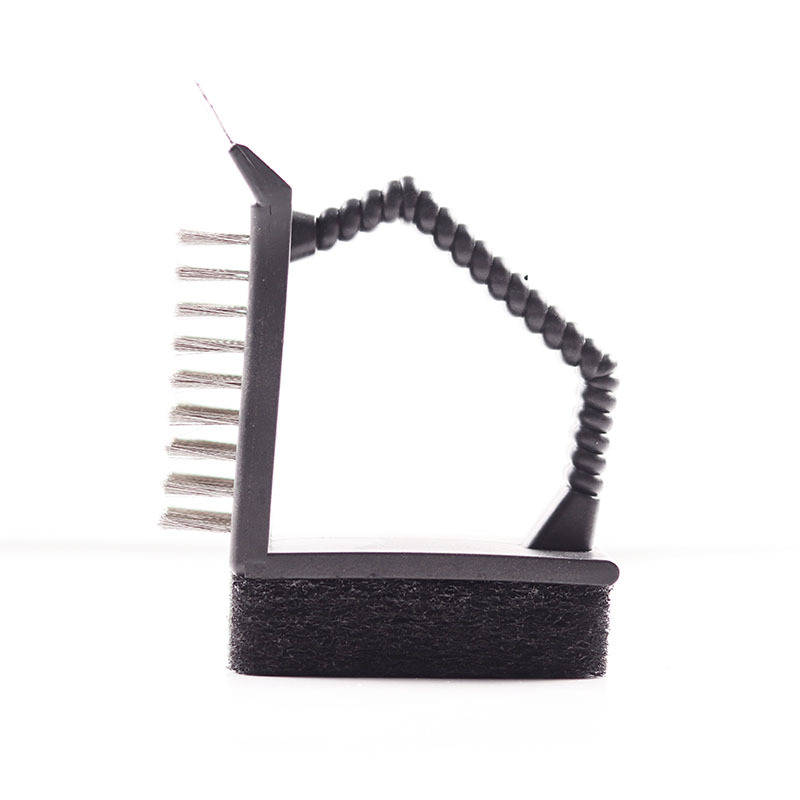 Cepillo de acero para limpieza de barbacoa Cepillo de alambre de ángulo recto tres en uno Cepillo de limpieza de horno de acero inoxidable Cepillo de alambre de hierro