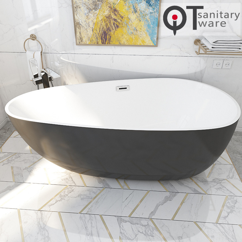 Foshan Manufacturer Direct Supply Simple Thin Edge Acrylic Bathtub B&B Adult Independent Bathtubqt-020