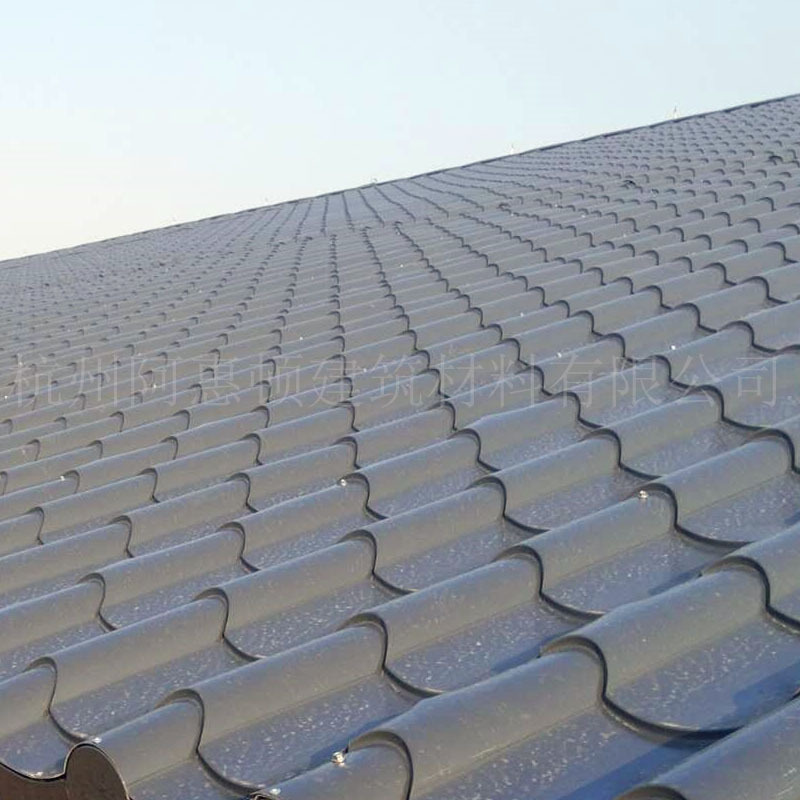 寺庙仿古金属琉璃瓦 0.9mm厚氟碳面漆 765型铝镁锰瓦