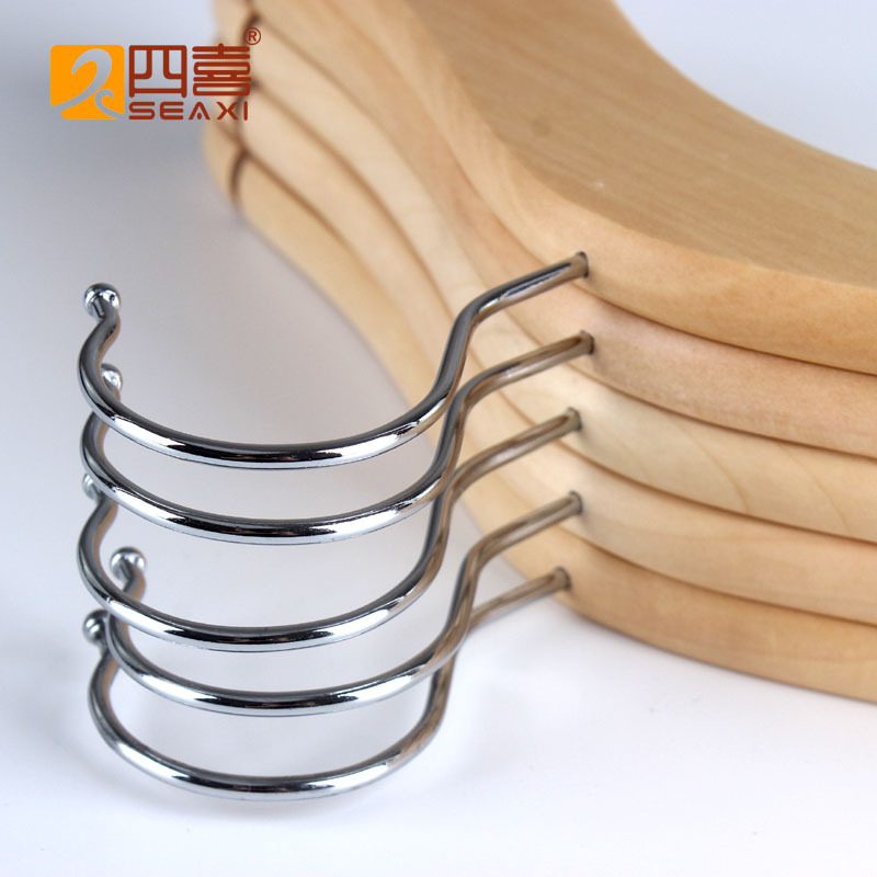 Sixi bebé sin pintura de madera maciza percha de ropa al por mayor niños recién nacidos percha de ropa sin costura bebé tienda de ropa para niños ropa antideslizante soporte