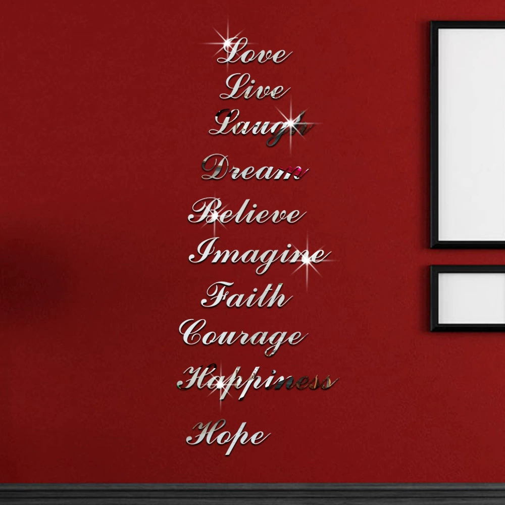 Трансграничные взрывы акриловые зеркальные наклейки DIY письмо пословицы комбинация наклейки на лестницы Настенные наклейки настенные украшения мягкие 361354