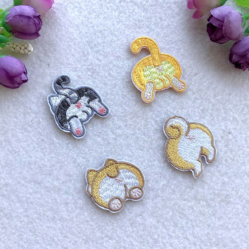 Cute Cartoon Animal Embroidered Cloth Sticker Printed Clothes Ripped Patch Bag Decorative Self-adhesive in stock Wholesale
