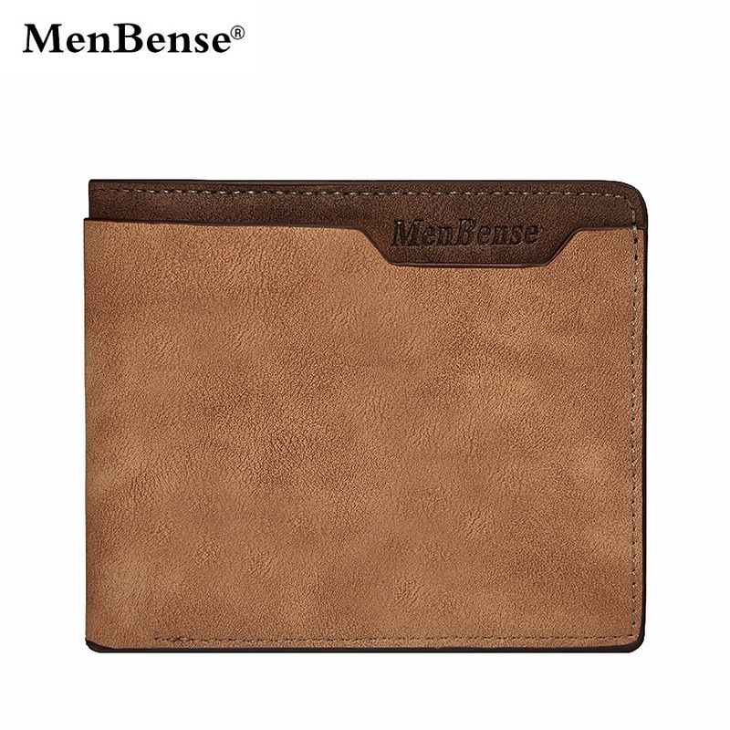MenBense cross-border new men's short wallet frosted leather fashion casual pu wallet