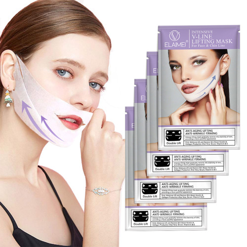 Cross-border ELAIMEI V face mask lifting and firming mask double hanging ear small V face mask