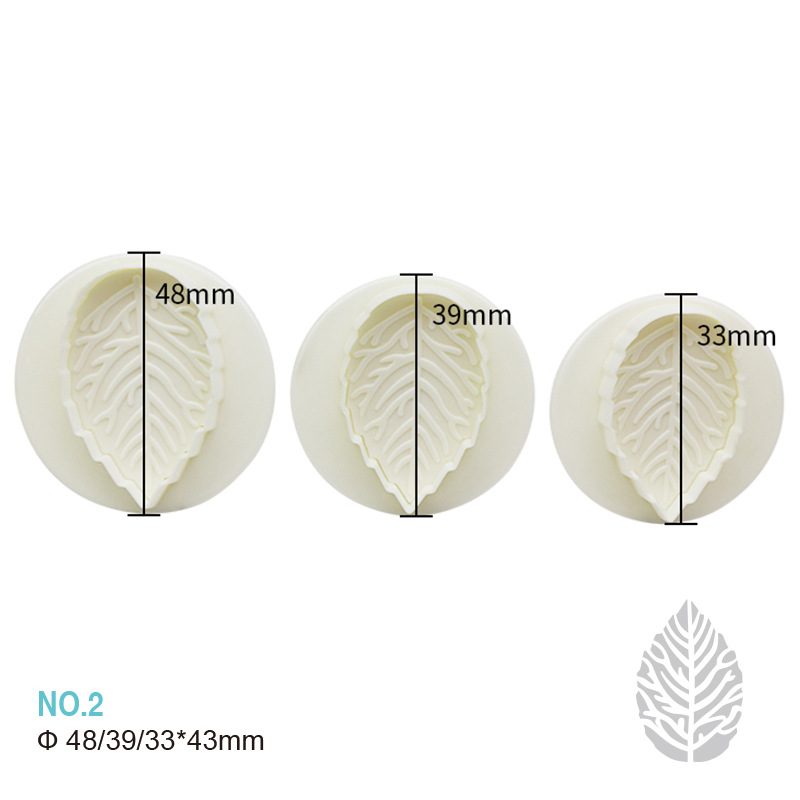 Fabricante en stock 3 unids qixi Día de San Valentín Rose Leaf Spring Press molde fondant molde biscuit molde corte