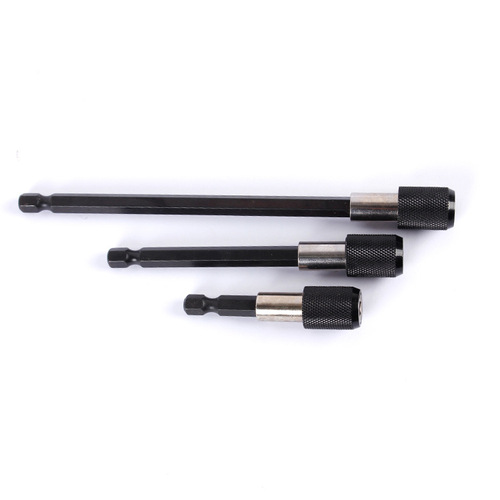 Three-piece set of magnetic screwdriver bit holder, hexagonal handle, 1/4-inch quick-change extension rod, extended inner hexagonal connecting rod