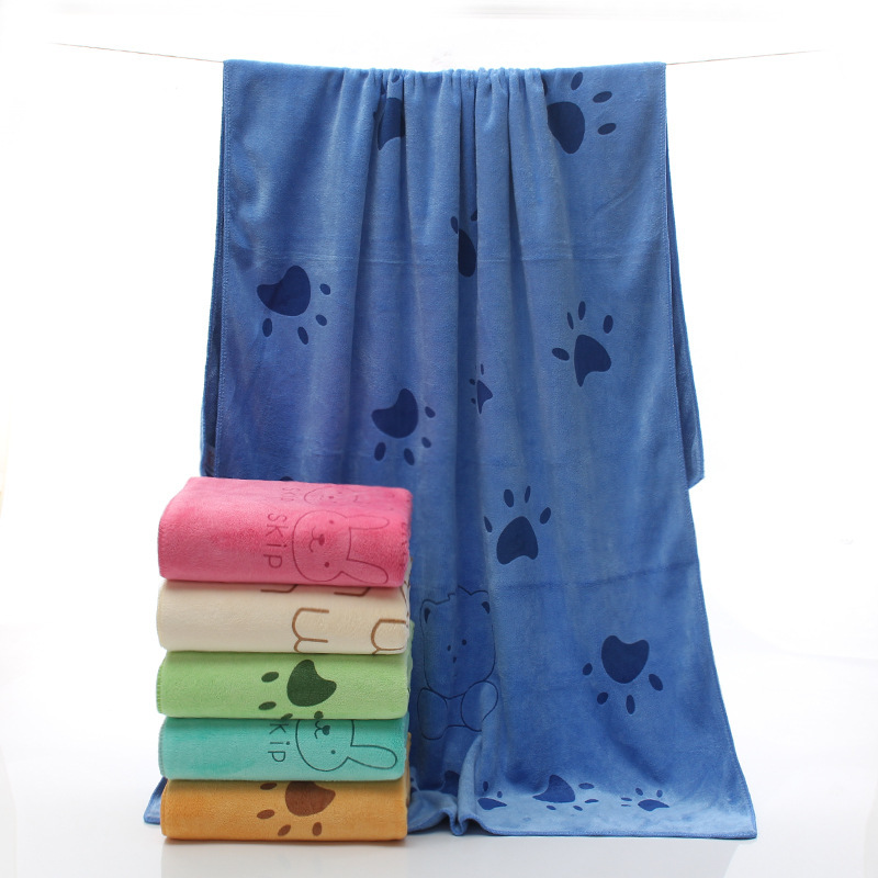 400g/㎡ thick microfiber bath towel absorbent quick-drying adult large towel cartoon printed beach towel wholesale
