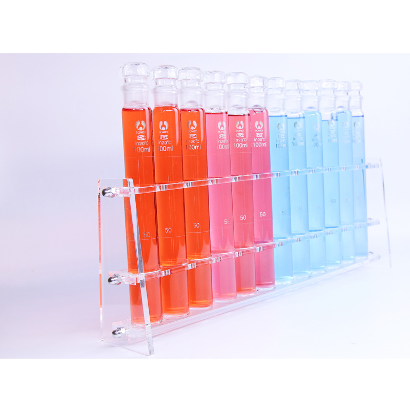 新品优惠比色管试管架有机玻璃管架10ml 25ml 50ml 100ml单排