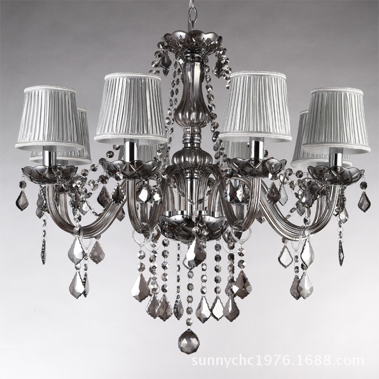 8-cabeza 10-cabeza gris ahumado vela araña ahumado gris cristal araña adecuado para sala de estar dormitorio comedor Hotel ingeniería