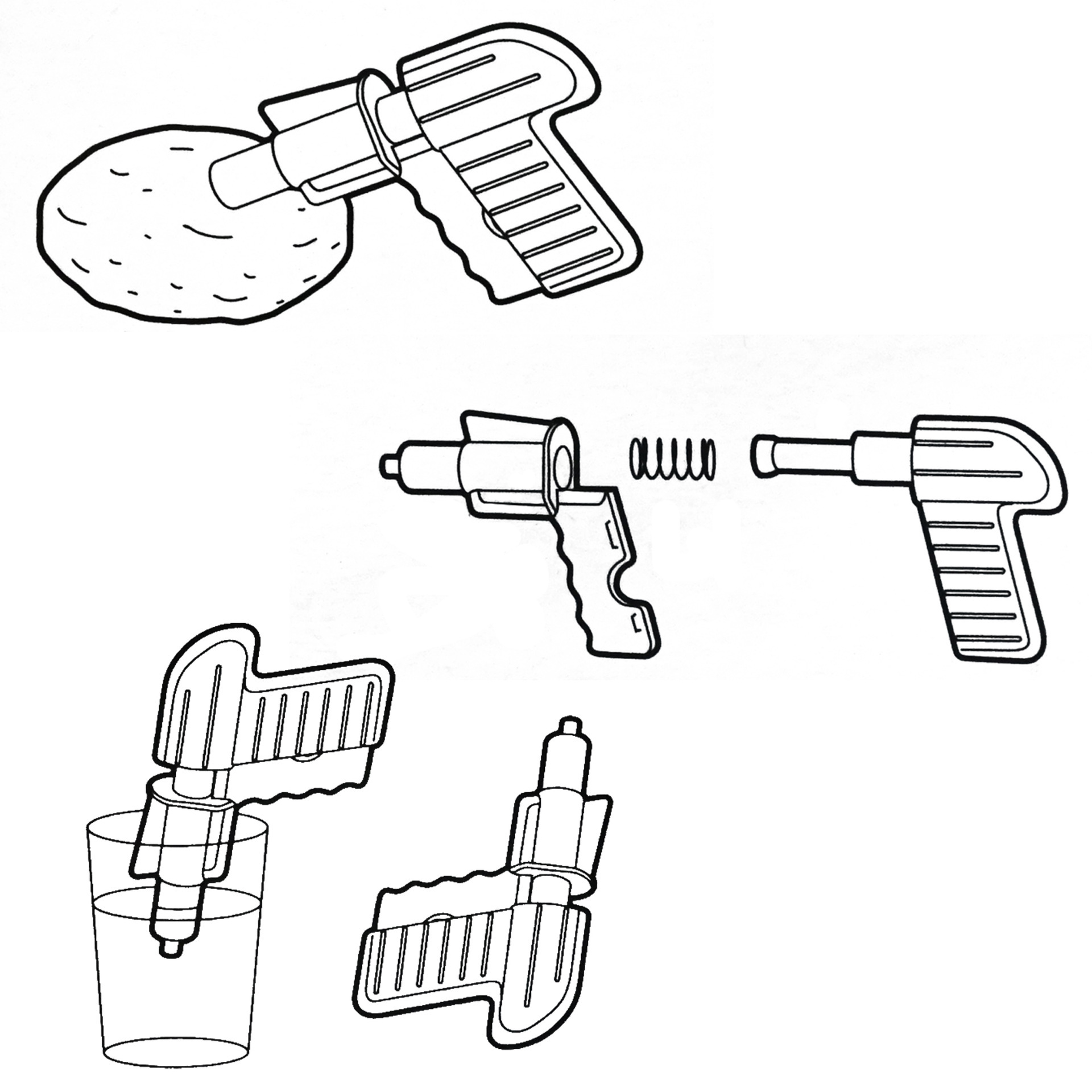 Europa y América Venta caliente pistola de patata nueva exótica pistola creativa descompresión toda pistola juguete regalo comercio exterior
