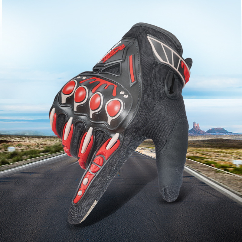 경주-자전거 오토바이 장갑 야외 사이클링 레이싱 장갑 풀 핑거 오프로드 오토바이 라이더 장갑