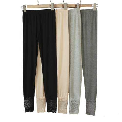 23 New Women's Modal Autumn Pants Thin Lace Leggings Women's Elastic Slim Fit Underwear