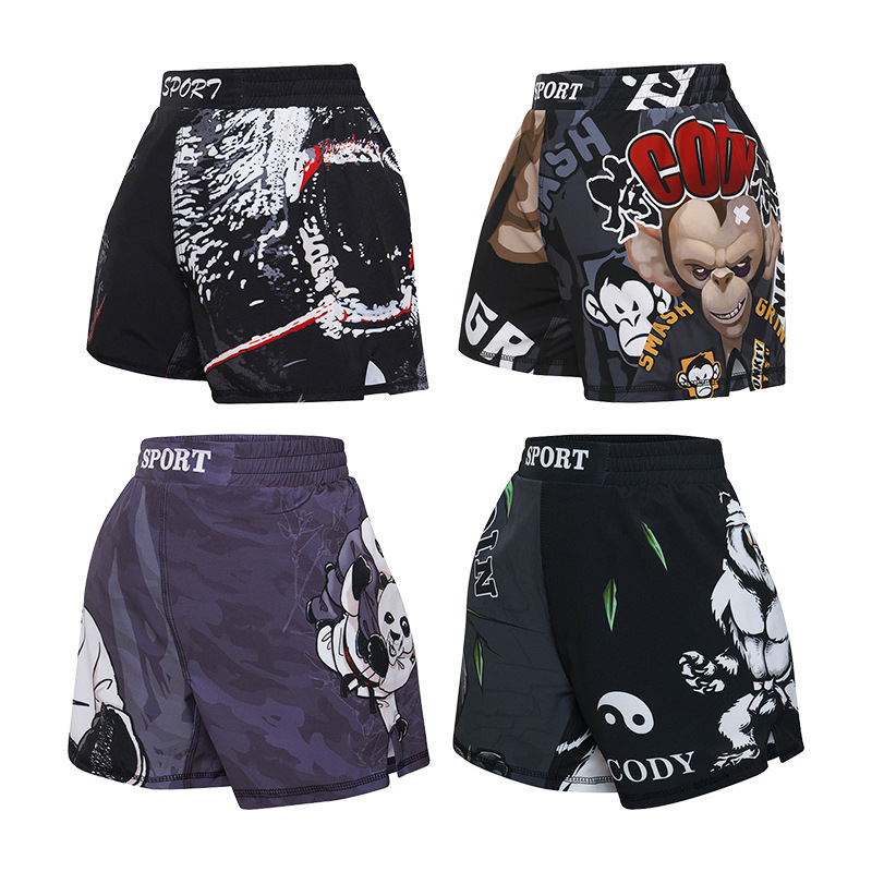 New Children's Sports Running Training Animal Pattern Shorts Fighting Pants Sports Fitness Sanda Boys Shorts