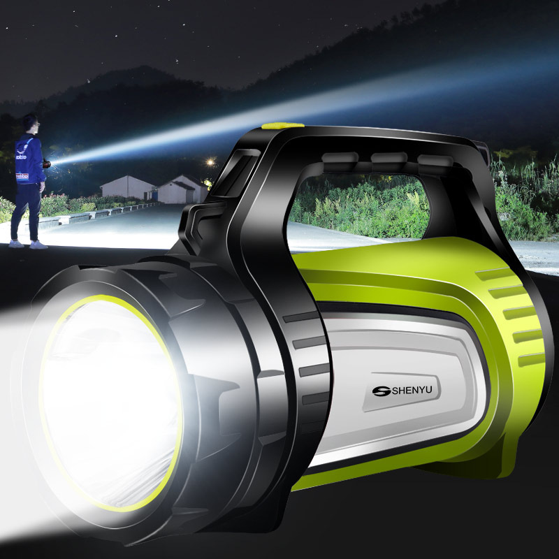 神鱼强光手电筒可充电超亮远射LED氙气多功能家用户外手提探照灯