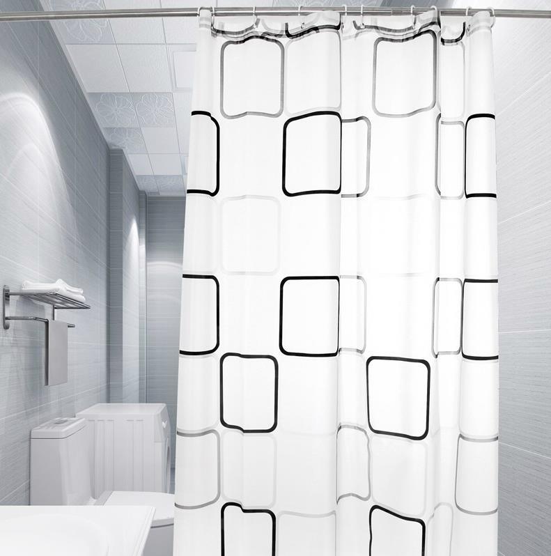 Bathroom Shower Curtain Bathroom Bath Waterproof Partition Shower Cloth Hanging Curtain Home Thickened Moisture-Proof Hole-Free Hanging Curtain