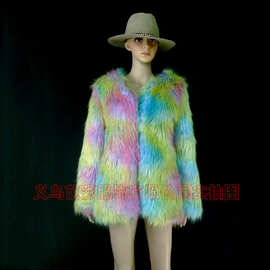 新款仿皮草外套女中长款仿貂皮大衣水貂毛外套海宁皮草一件代发