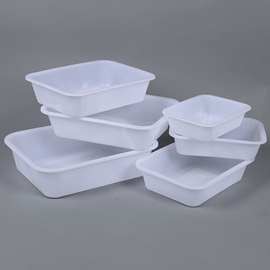 塑料白色方盆长方形冰盒冰盘食品盒冷冻盆麻辣烫展示收纳盒塑料盒