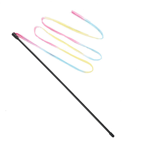 Cat toy, feather wand, cat toy, rainbow ribbons, thin rod, cat teaser, interactive play, pet supplies