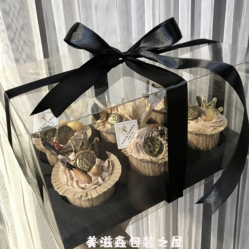 马芬杯包装盒全透明12格6粒4粒纸杯西点盒子杯子蛋糕盒批发