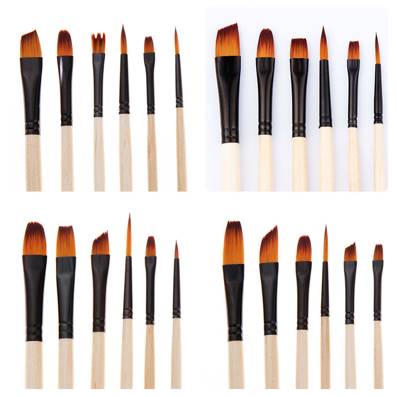 Pincel de aceite de pelo de nylon de alta calidad 6 Pincel de pintura de acuarela multifuncional D923 Pincel de gancho Pincel de pintura gouache de dibujo