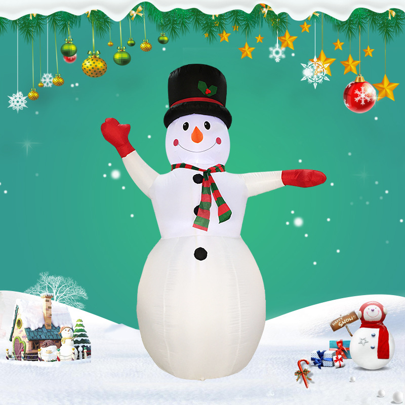 Transfronterizos para suministro de mercancías de Amazon 2.4m de mano roja muñeco de nieve Navidad modelo de aire Navidad decoración de Navidad inflable