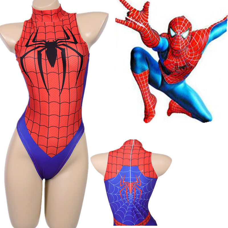 Anime Swimsuit Cosplay Costume One-Piece Bodysuit Bikini Spider-Man Jumpsuit Cos Suit Swimsuit