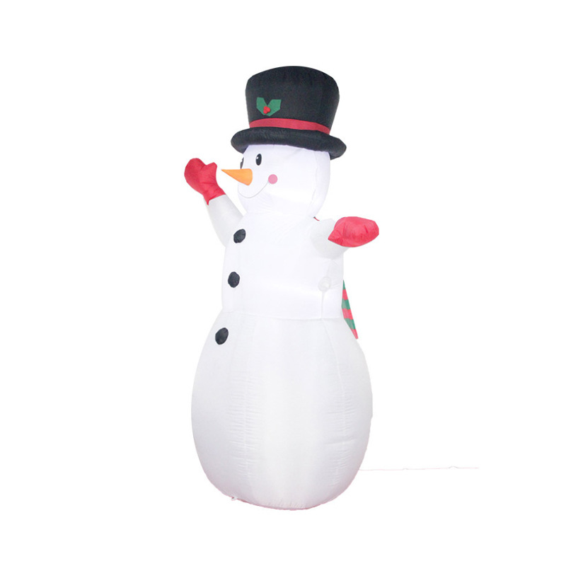 Transfronterizos para suministro de mercancías de Amazon 2.4m de mano roja muñeco de nieve Navidad modelo de aire Navidad decoración de Navidad inflable