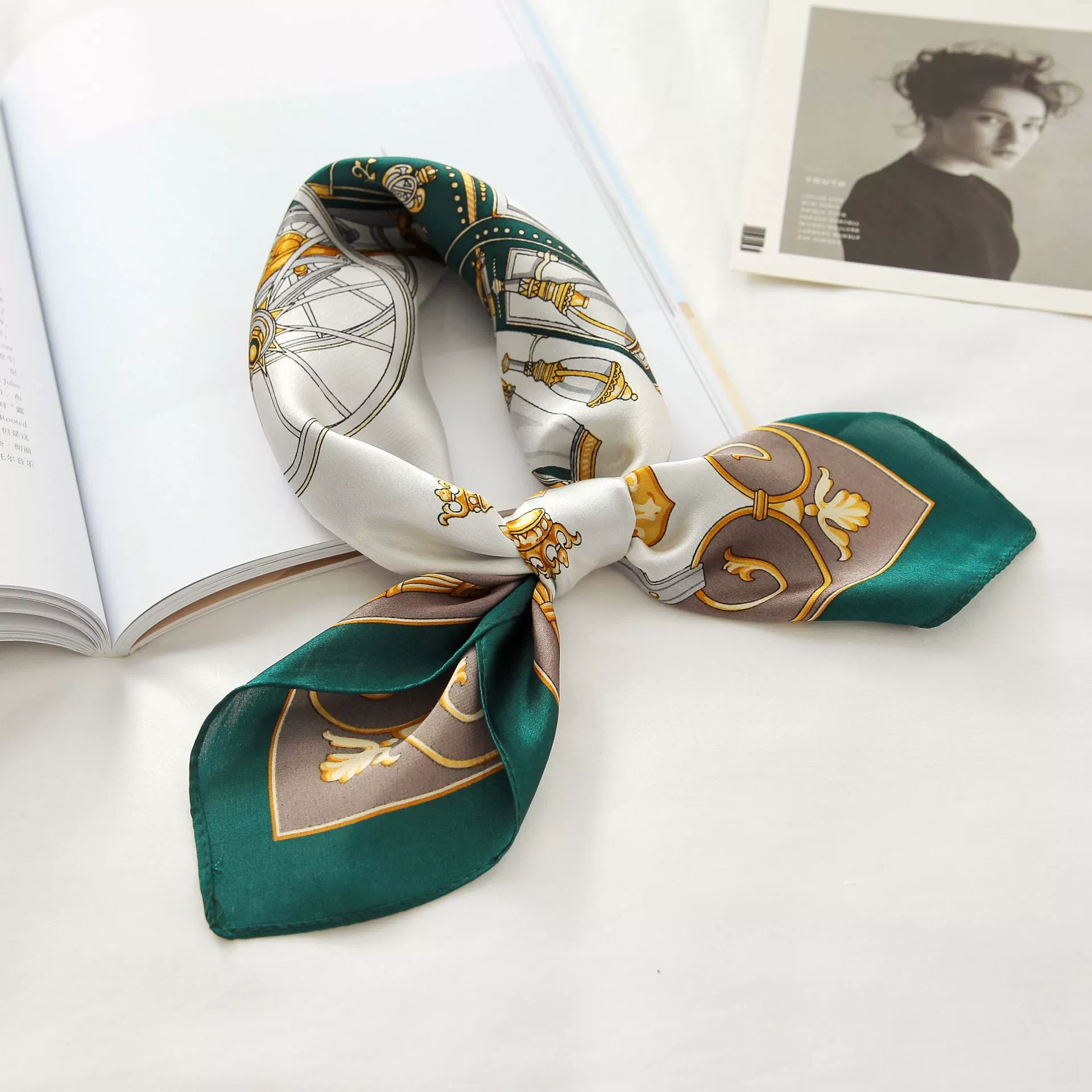 Summer silk scarf, fashionable cute neckerchief, 2020, Japanese and Korean