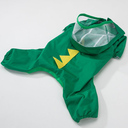 Cartoon waterproof pet raincoat Teddy four-legged all-inclusive poncho small and medium-sized dogs puppy rainy day dog ​​clothes summer