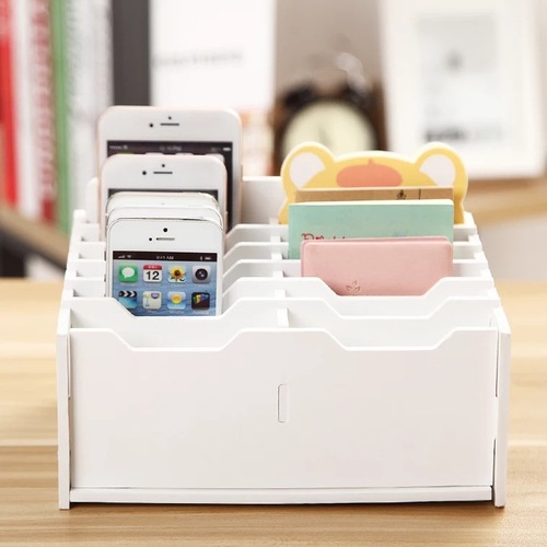 Desktop multi-grid remote control storage rack mobile phone repair organizing box desk 24-grid classified change storage box