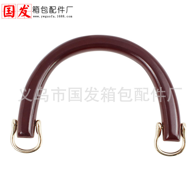 15.5cm de madera de mano portátil de madera sólida con botón accesorios de bolsa DIY