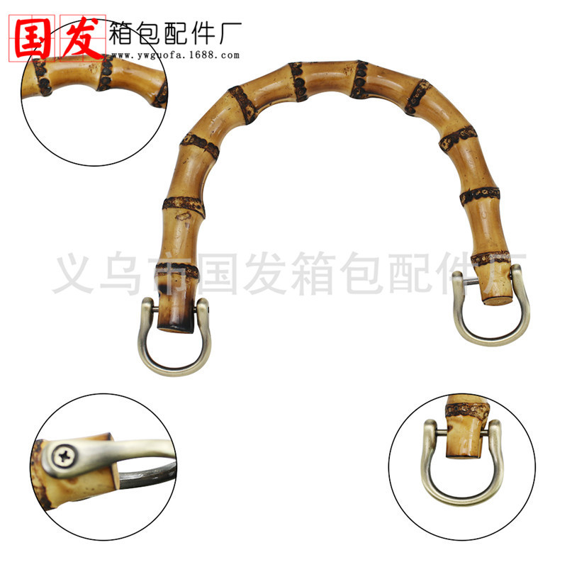 Abanico portátil de bambú de 15,5 cm con botón lateral