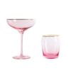 Nordic style wide mouth tall gold rim cocktail glass pink gray creative Margarita bar KTV mixing glass