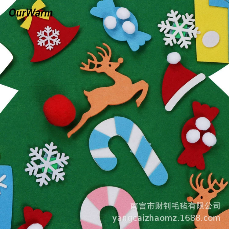 Felt DIY 3D Christmas tree kit, children’s felt tree with ornaments, multiple styles