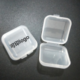 Прозрачный пластиковый аксессуар, коробочка для хранения, серьги, беруши, маленькая коробка для хранения, с печатью вашего логотипа
