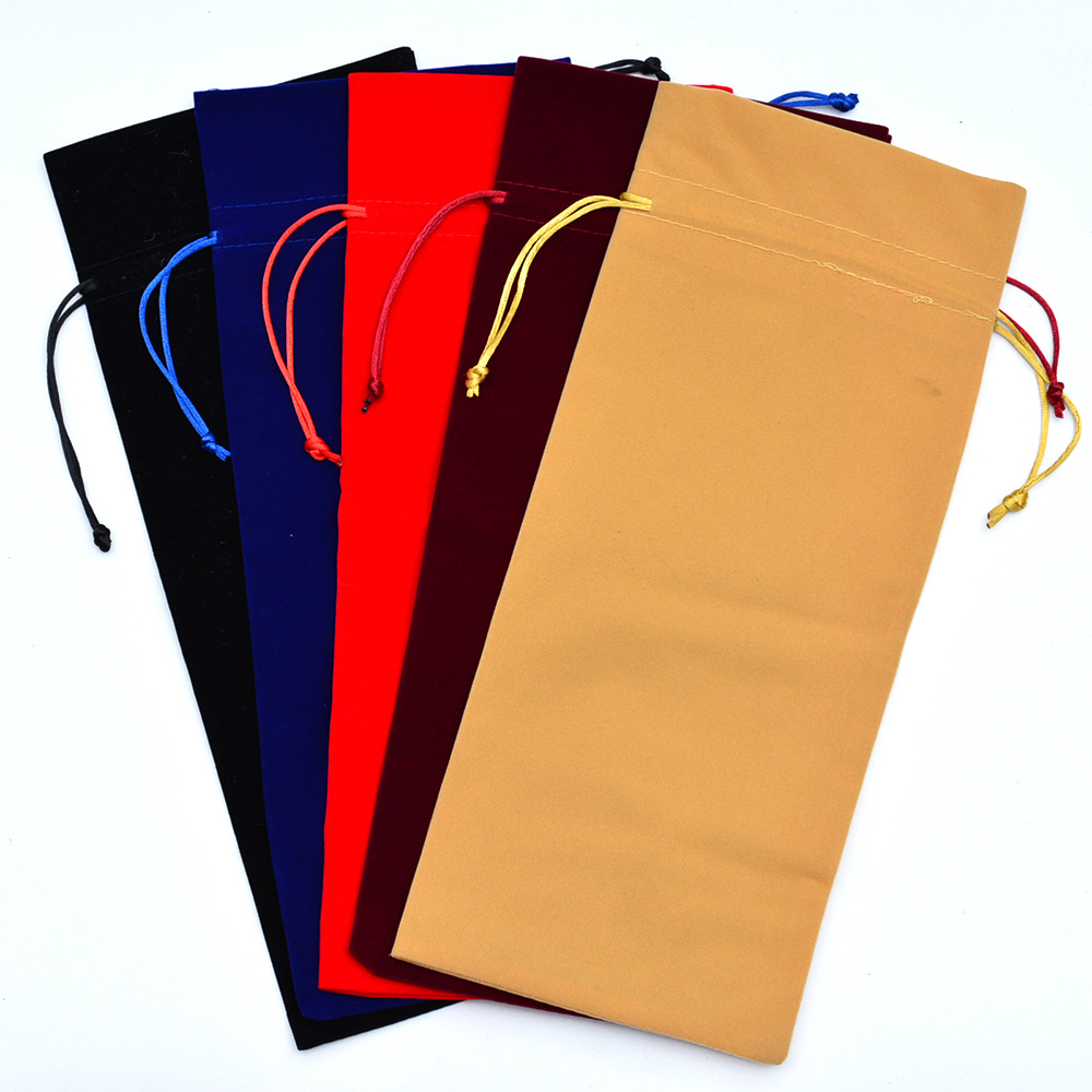 Venta directa de fábrica de franela bolsa de vino tinto cata a ciegas de vino tinto bolsa de regalo de vino bolsa de botella de vino con cordón