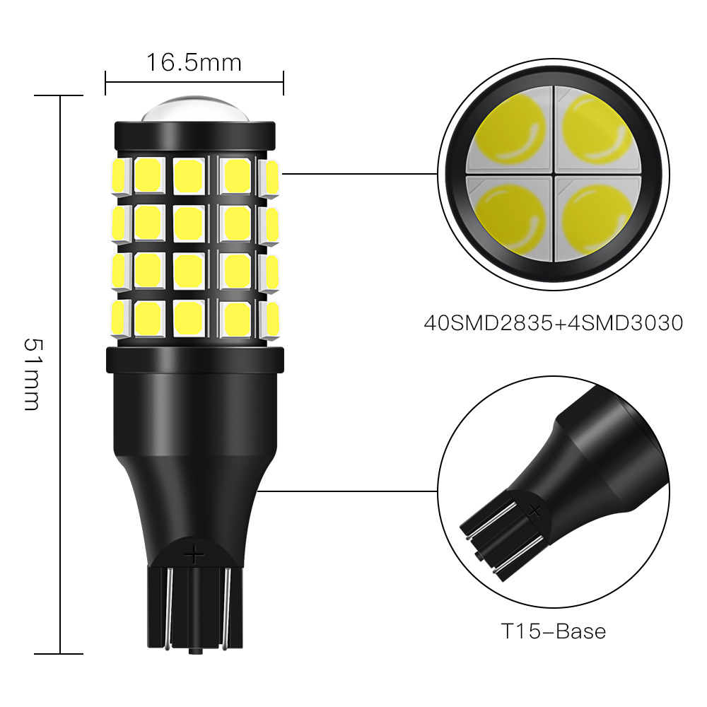 Venta caliente transfronteriza llevó la luz de marcha atrás 2835 nueva T15 coche luz w16w resalte señal de giro 3030 44SMD