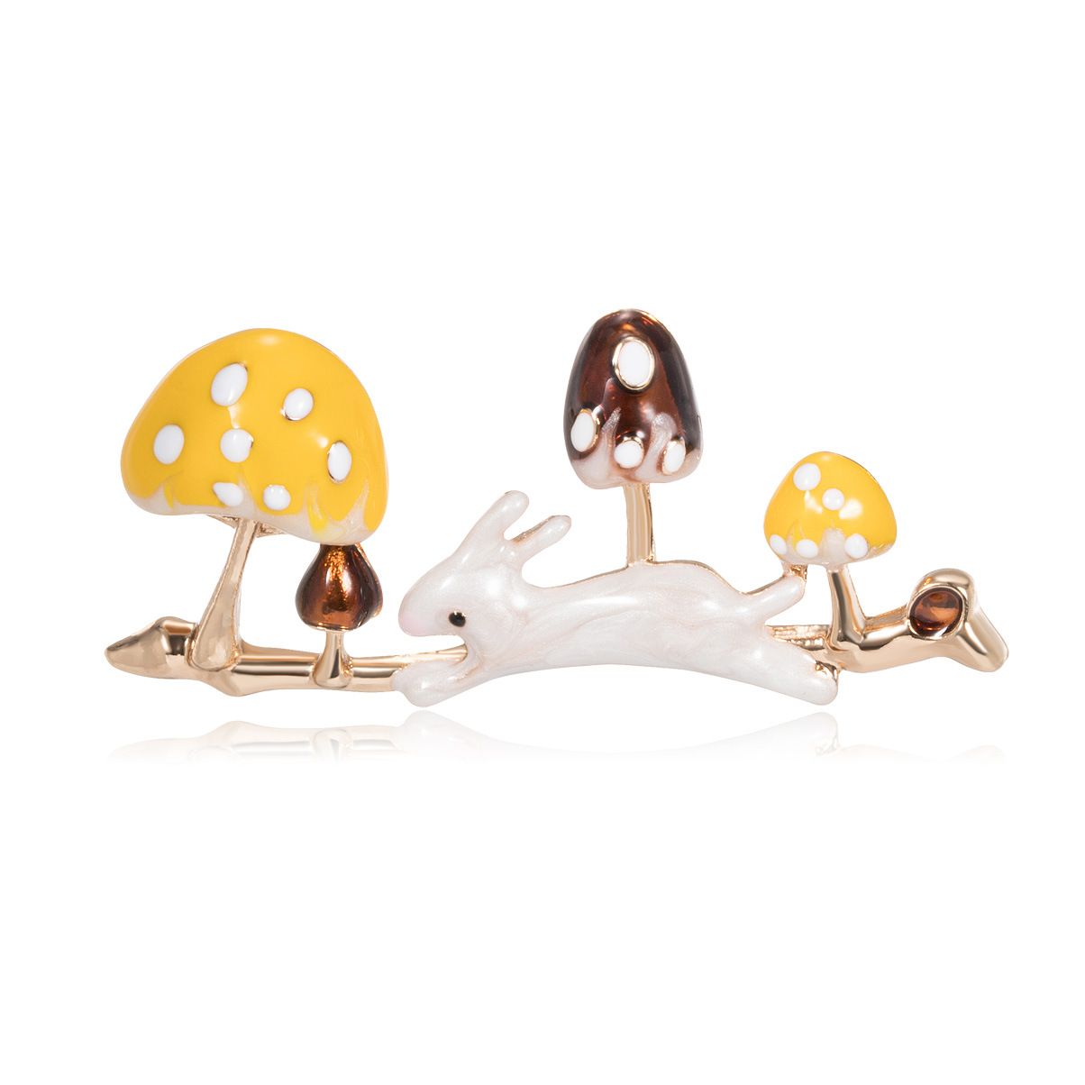 Fashion exquisite cute plant brooch all-match alloy oil rabbit mushroom corsage spot