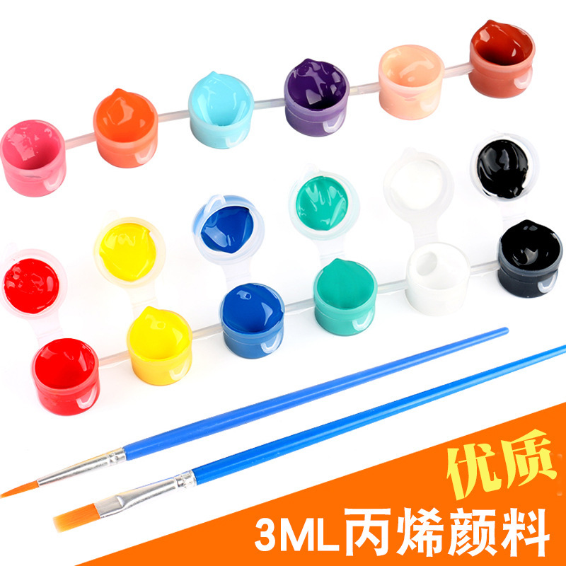 3ml Acrylic Paint Set Plaster Kite 12 Colors Connected DIY Painting Graffiti Art Coloring and Shading