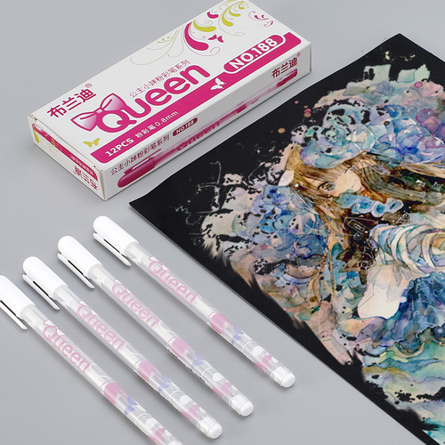 White highlight pen animation design diy creative art painting hand-painted brightening white line hook mark highlight pen