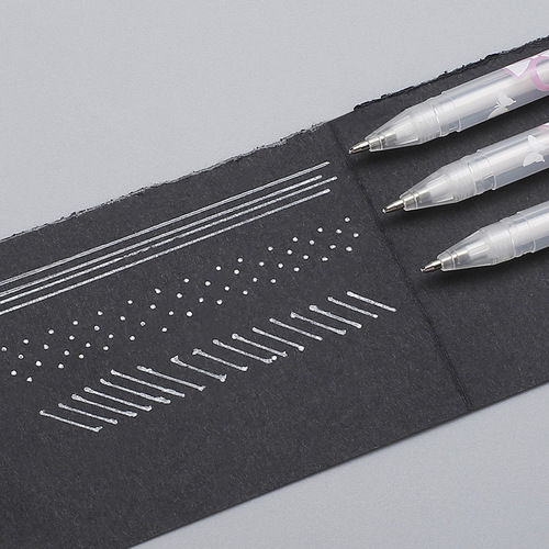 White highlight pen animation design diy creative art painting hand-painted brightening white line hook mark highlight pen