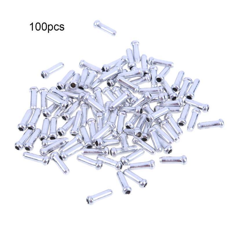 Bicycle Cable End Cap Inner Cable Sleeve for Shifting and Brake Cables, Aluminum Alloy Tail Frame Cap, Silver Bicycle Cable End Cap Inner Cable Sleeve for Shifting and Brake Cables, Aluminum Alloy Tail Frame Cap, Silver