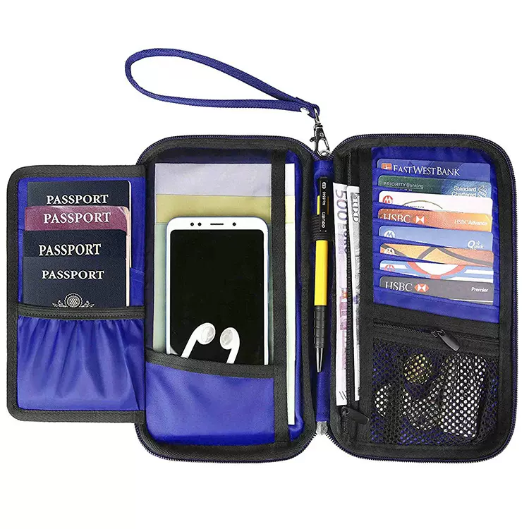 批发尼龙工厂护照包多功能防磁屏敝手机卡包证件包多层护照本