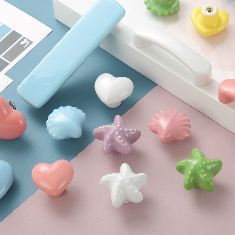 Colorful cute single hole starfish ceramic handle cartoon children's…