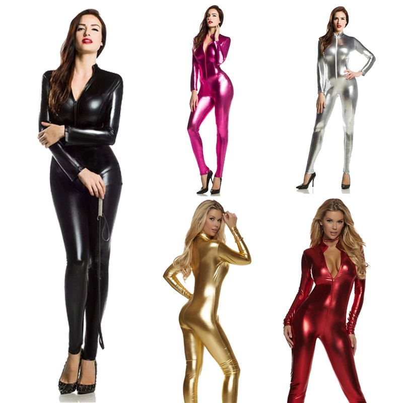 Костюм-боди с клеевым покрытием «Черная вдова», сексуальный латексный комбинезон с открытым передом, костюм на Хэллоуин